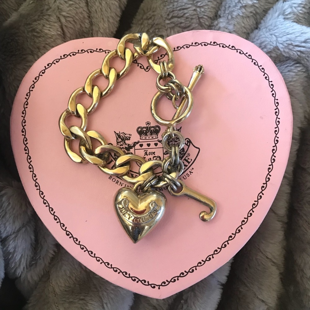 Juicy couture gold link chain charm bracelet
